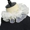 Elizabethan Ruffle False Collar Organza Mesh Neck Ruff Wrist Cuffs for Women Sweater Clothing Decorative Accessory