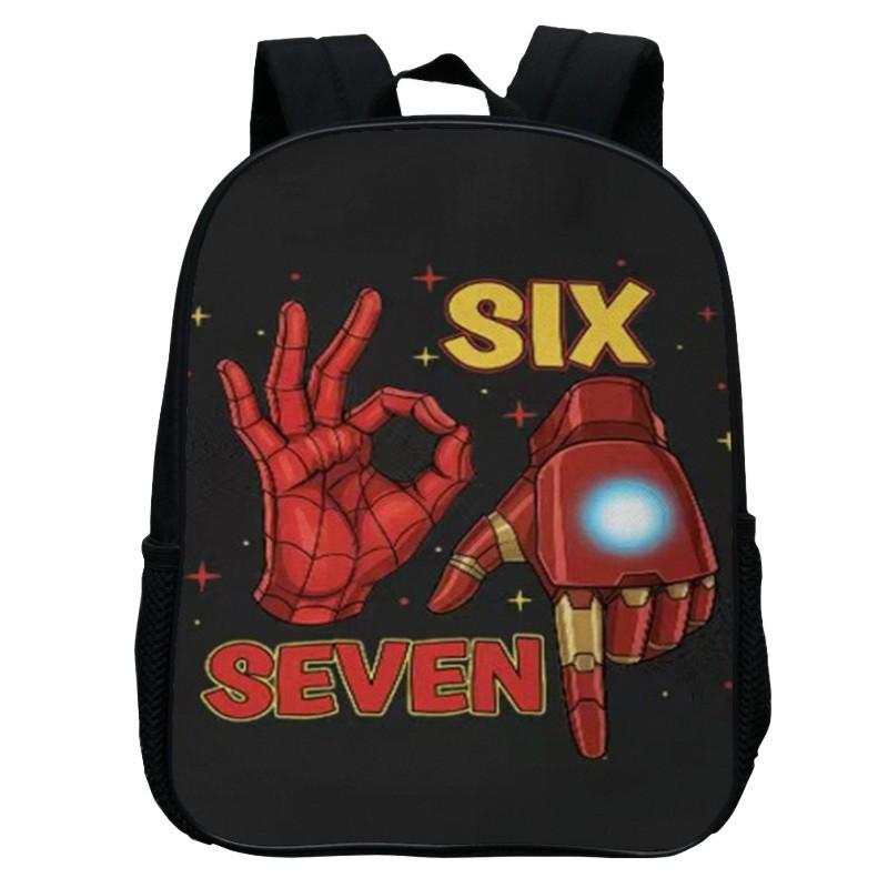 Школьная сумка в детский сад 67 Six Seven с принтом, мультяшный 12-дюймовый рюкзак, повседневный и легкий