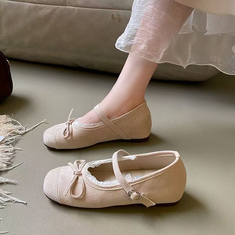 С юбкой универсальные туфли Мэри Джейн 2025 новые весенние красные французские ретро легкие одинарные туфли с бантом женские