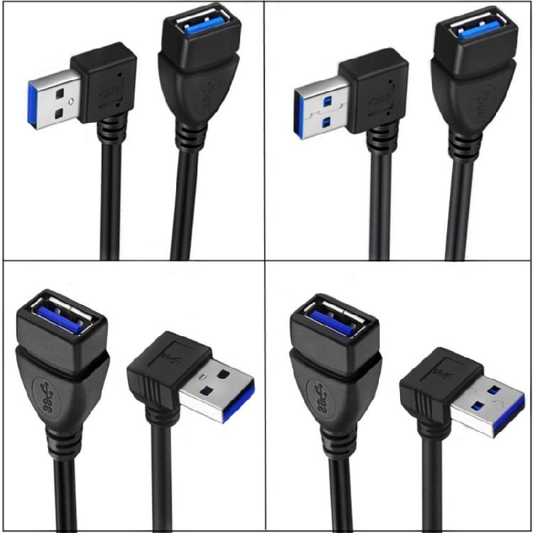 Угловой удлинитель USB 3.0 Кабель USB 3 для мыши, жесткого диска, камеры Легкое подключение и воспроизведение в ограниченном пространстве 20 см / 7,87 дюйма