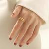 INS Trendy Open Ring Women's Fashion Personality Affordable Luxury Cold Style Diamond-Embedded Geometric One-Word Sterling Silver Ring Adjustable