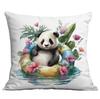 New Cute Cartoon Summer Panda Pillow Case Home Sofa Cushion Pillow Case Decoration