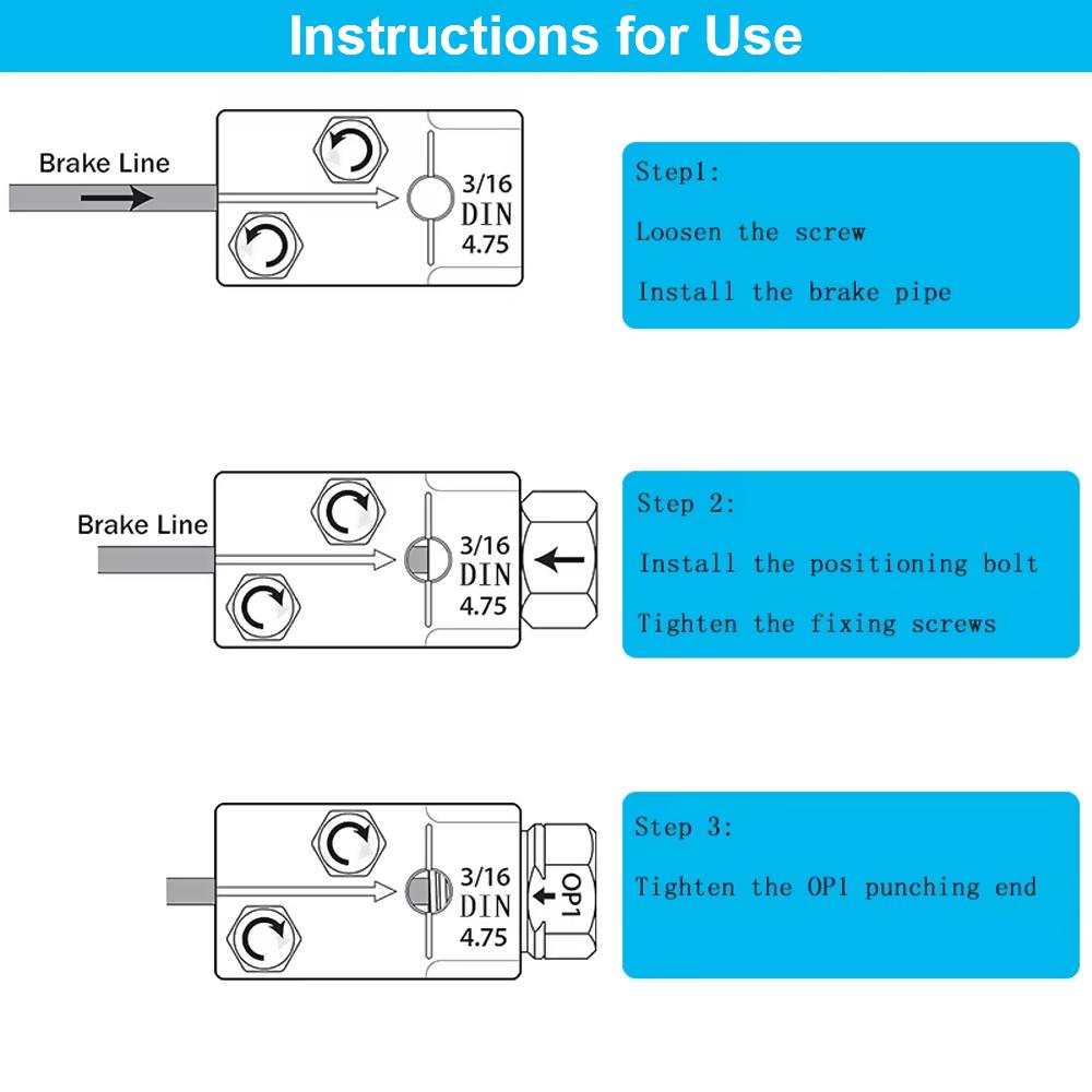 Автомобили Мотоциклы Грузовики Инструменты для ремонта Инструмент для обслуживания автомобиля Набор для развальцовки тормозных трубок Адаптер для двойной развальцовки 3/16 дюйма Универсальный инструмент для развальцовки тормозных трубок
