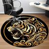 1pc Tiger Swirls Office Round Area Rug, Under Office Chairs Bedroom Living Room Home Decor, Room Deco, Available in Various Sizes 058