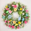 Пасхальный венок Yousheng для входной двери Искусственный весенний цветочный венок с пастельными яйцами для дома, для помещений и улицы, для декора крыльца, стены