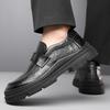 Модные высококачественные мужские повседневные кожаные деловые туфли Классические туфли дерби на толстой подошве Лоферы Удобные и дышащие туфли для ходьбы