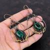 Серьги с ограненным замбийским изумрудом, серьги с медной проволокой, изумрудные украшения, серьги ручной работы с драгоценными камнями, потрясающие медные украшения, подарок для мамы