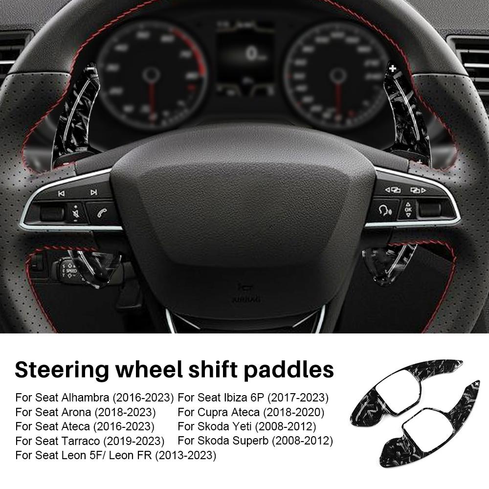 Для Seat Leon fr MK3 MK4 5F ST Cupra Ateca Alhambra Arona Ateca ibiza 6P Carbon Fibre ABS рулевое колесо подрулевые переключатели наклейка
