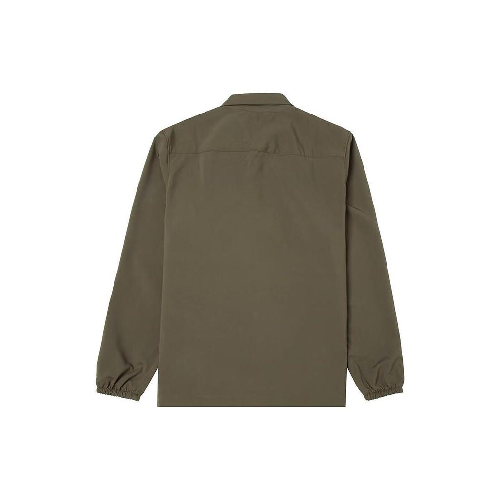 Timberland Сплошной дизайн логотипа с заостренным воротником, повседневная свободная рубашка с длинным рукавом, мужские рубашки зеленого цвета A2JJR-A58