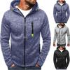 Men's Sports Casual Sweatshirt Zipper Pocket Fleece Cardigan Hooded Jacket