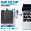 5-in-1 External Blu-ray Drive USB 3.0 & USB-C DVD/CD Burner BD Reader with 2 USB-A Ports & SD/TF Card Reader–for Laptop PC Mac