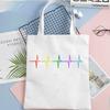 LGBT Lesbian Gay Bisexual Shopping Bag Bolsas De Tela Bolso Shopper Tote Cotton Handbag Bag Woven Boodschappentas Sac Tissu