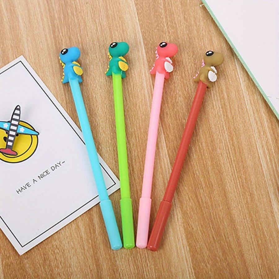 10pcs 0.5mm Creative Stationery Dinosaur Silicone Head Gel Pen Cute Cartoon Learning Office Water-based Signature Pen