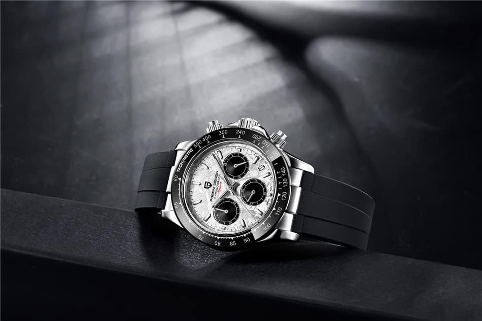 PAGANI DESIGN Watch Japanese SEIKO Quartz Movement Daytona Chronograph with Case Waterproof Ceramic Bezel Business Work Dress Watch Stainless Steel