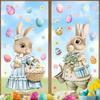 Cartoon Rabbit Bunny Glass Electrostatic Film Creative Decorative Happy Easter Bunny Decal  Store