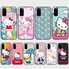 KT59 Hello Kitty Girl Case for iPhone 16 15 Plus 14 13 12 11 Pro 8 7 6S 6 SE 5S X XR XS Max Realme C30 C33 C31 9I Huawei P30 Black Sofe Cover