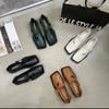 Womens Derby Shoes Square Toe Female Footwear Leather Comfortable On Heels Dress New High Mary Janes Pumps Shoes Woman Flats Squ