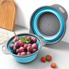 Круглый складной дуршлаг для фруктов и овощей без бисфенола А, корзина для слива, кухонный дуршлаг, сито, можно мыть в посудомоечной машине