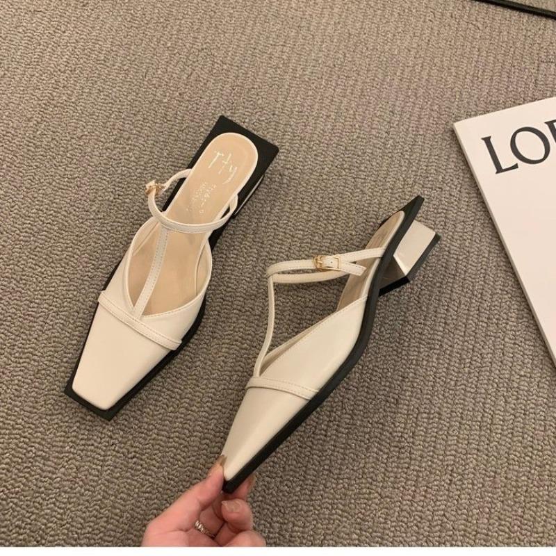 Мода Новый Модный Дизайнер Летние Женские Мюли Шлепанцы Модные Мелкие Квадратный Носок Зебра Слайды Повседневные Уличные Офисные Женские Шлепанцы