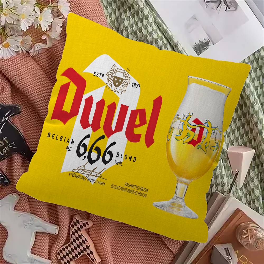 Подушка с изображением пива Duvel Чехол для подушки Полиэстер Диванные подушки Декоративные подушки для дивана Домашний декор Чехол для подушки