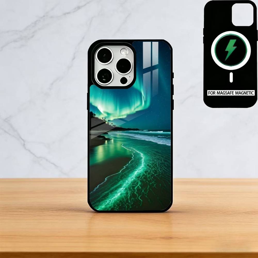 Премиальный чехол для телефона «Северное сияние» для iPhone 17, 16, 15, 14, 13, 12, 11 Plus, Pro, магнитный для Magsafe, беспроводная зарядка