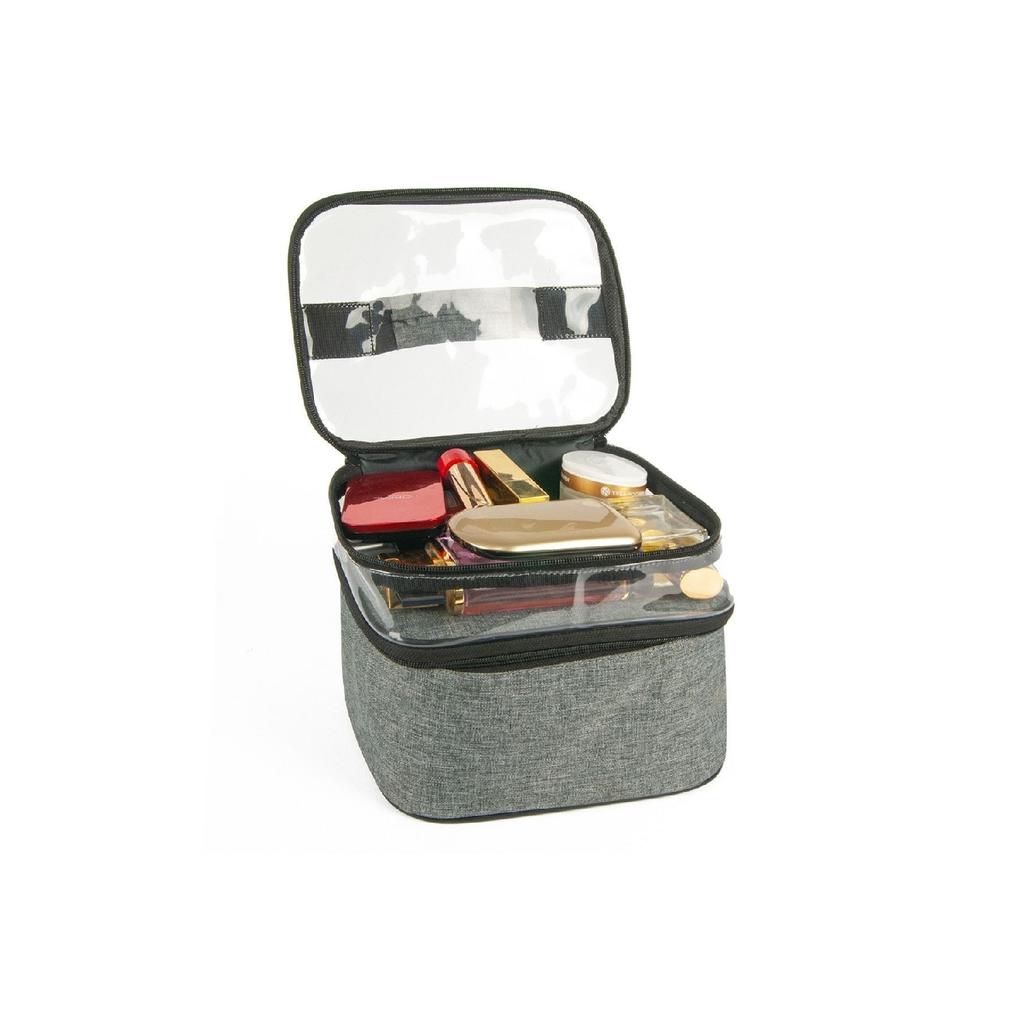 Женская косметичка с двумя большими отделениями, складной органайзер для путешествий, косметичка с вешалкой