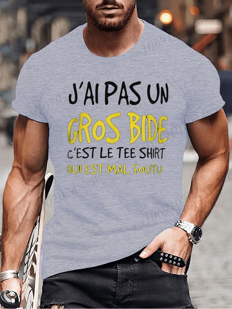 I Don't Have A Big Paunch Men T Shirt Funny French Humor Gift Y2k T-shirt Summer Casual Unisex Tee Fashion Summer Tee Shirt Tops