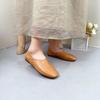 Johnature Genuine Leather Shallow Flat Shoes Round Toe Soft Sole Loafers Casual Solid Color Women's Slip-on Shoes