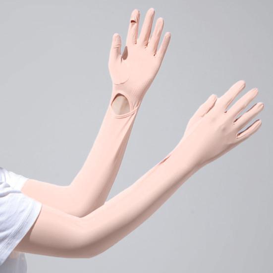 Женские длинные перчатки с защитой от ультрафиолета, перчатки с закрытыми пальцами, охлаждающие перчатки для рук, летние перчатки для вождения, занятий спортом на открытом воздухе, велоспорта