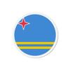 Aimant Rond Drapeau Aruba - Multicolore - 9 Cm - 50 Pièces - Résine Synthétique - Mixte