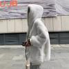 Winter Medium and Long Threaded Fur Jacket New Cocoon Thickened Imitation Rabbit Fur Large Size Women's Hooded Plush Coat