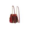 New COACH Convertible Coated Canvas With Pebbled Leather Backpack Small Size Women's Brown & Red C5678-IMRVQ