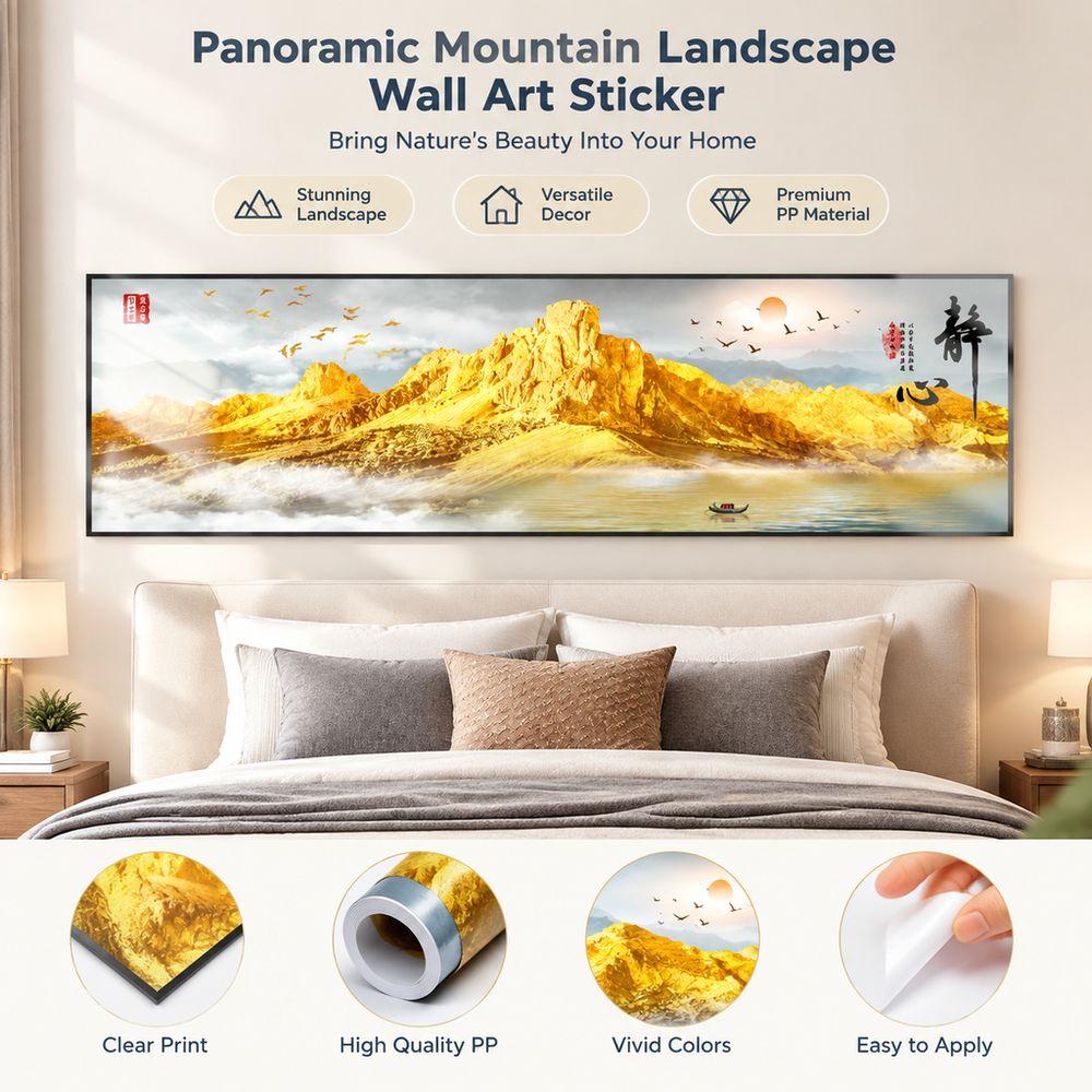 Long Horizontal Format Bedroom Wall Stickers for Bedroom Living Room Bedside Background Wall