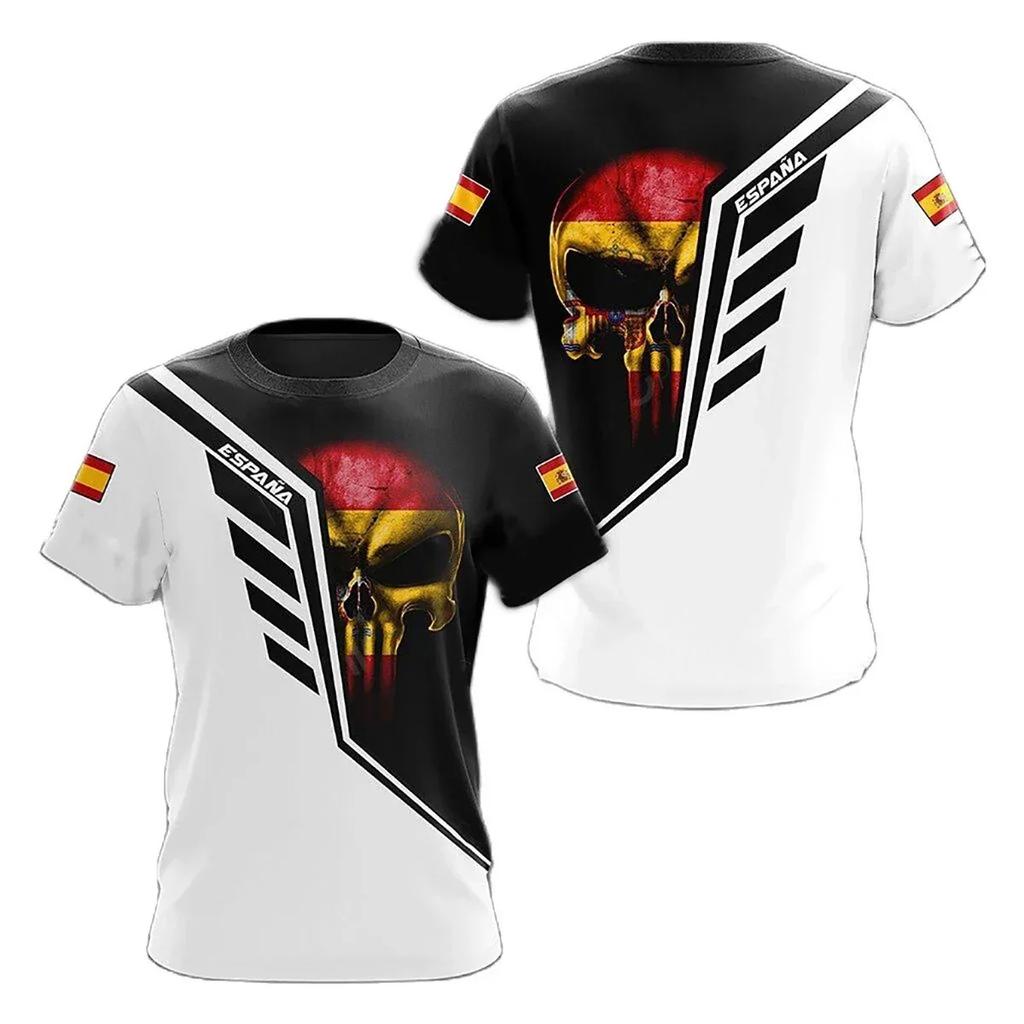Spain National Printed Kids T-Shirt O-Neck Short Sleeve Fashion Sports Clothing Loose Shirt For Children's Spanish Football Fans Gifts