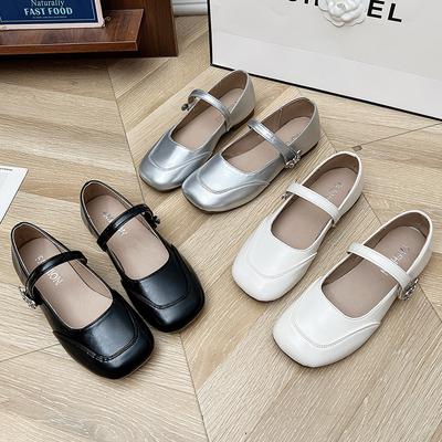 Осенние туфли Мэри Джейн на низком каблуке, женские повседневные кожаные туфли, модная обувь