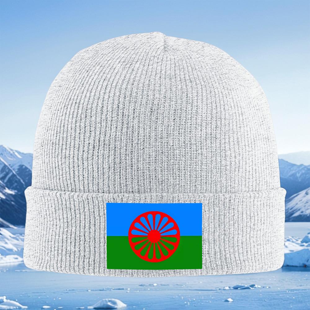 Wheel central sky grass emblem Men Women Unisex Knitted Hat Beanie Pullover Cap Winter Thermal Warm Christmas Outdoor Cycling Hi