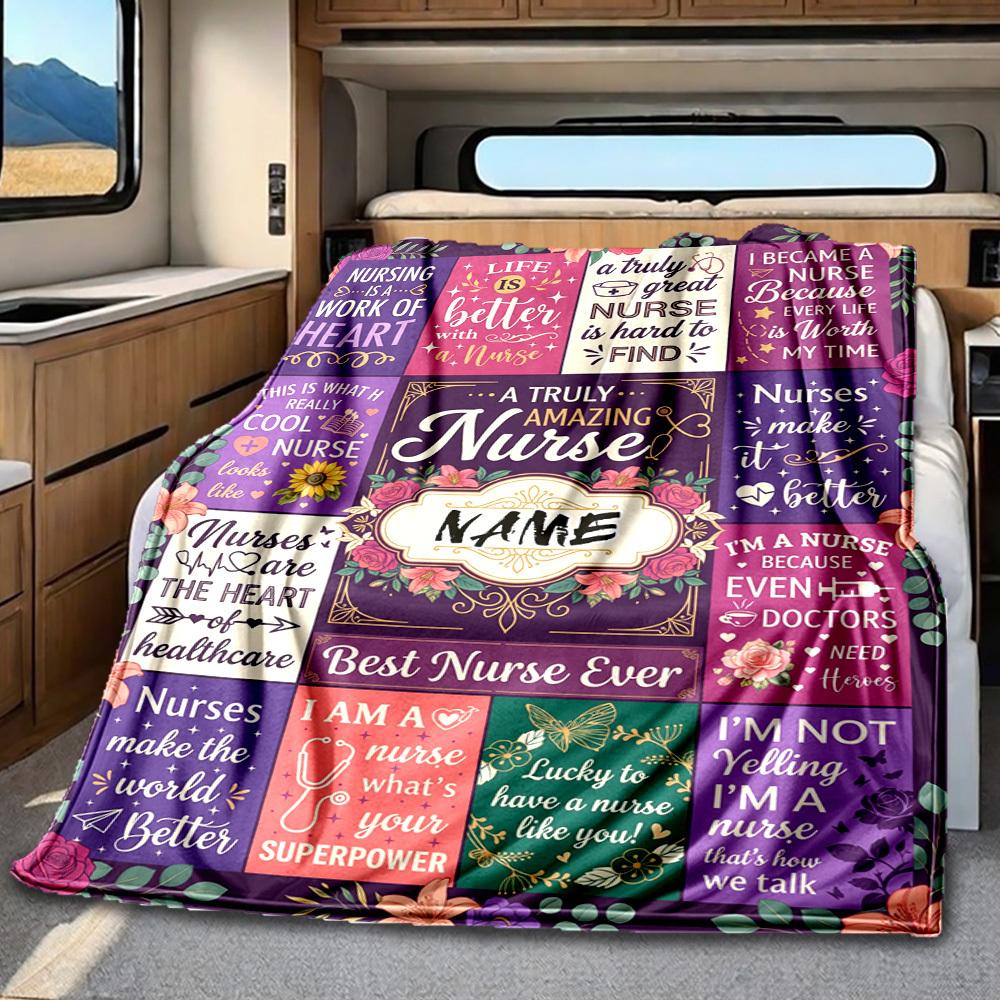 Truly Nurse Blanket Personalized Name Soft Comfortable Stylish Blanket Car Blanket Perfect For Travel Camping Outdoor Home Suitable For All Seasons