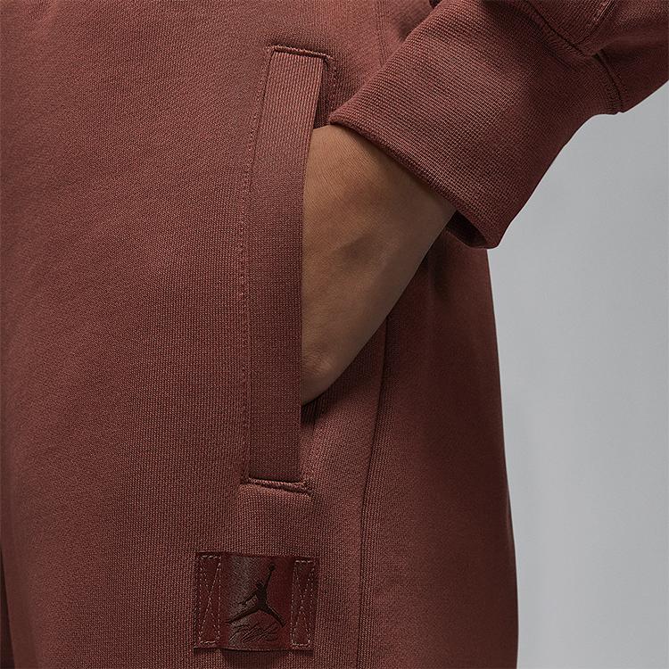 Jordan Флис Flight FW24 Флисовые Широкие Брюки Модные на Кулиске Свободные Повседневные Женские Брюки Низ Коричневый FV7156231