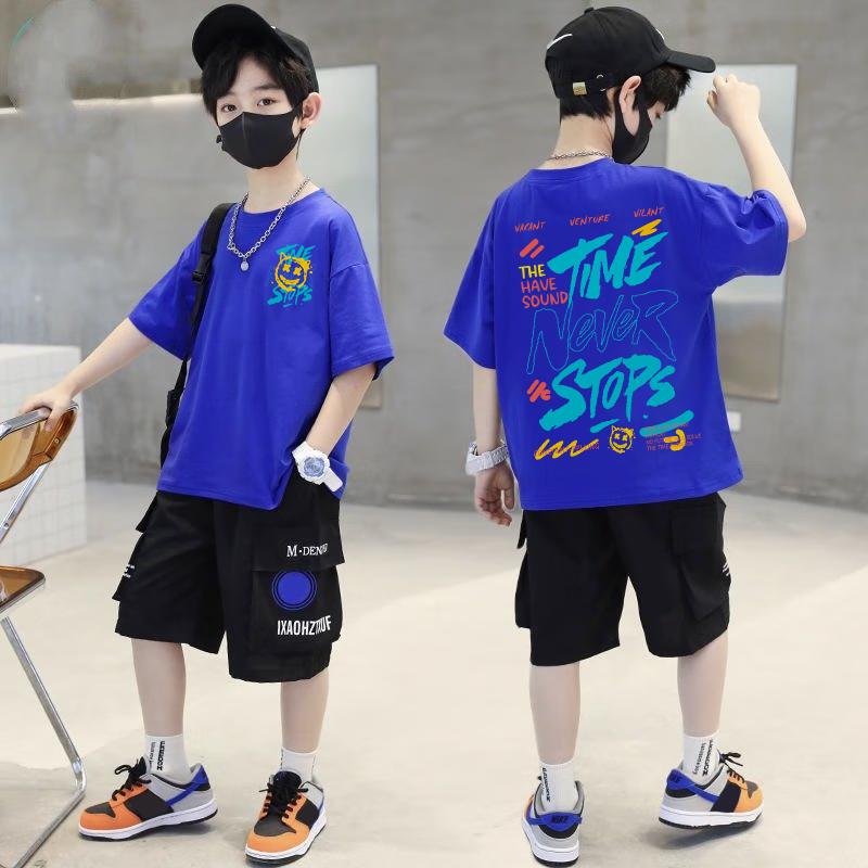 Children's Clothing Boy Hip-hop Pattern T-shirt Summer Loose Short Sleeved Top T-shirt Children's Clothing