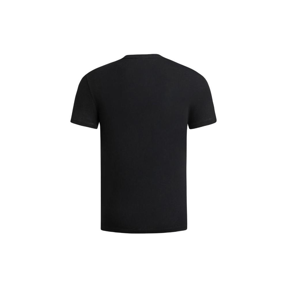 Emporio Armani Мужская футболка с принтом логотипа SS24, круглый вырез, черная 211818-3R485-00020