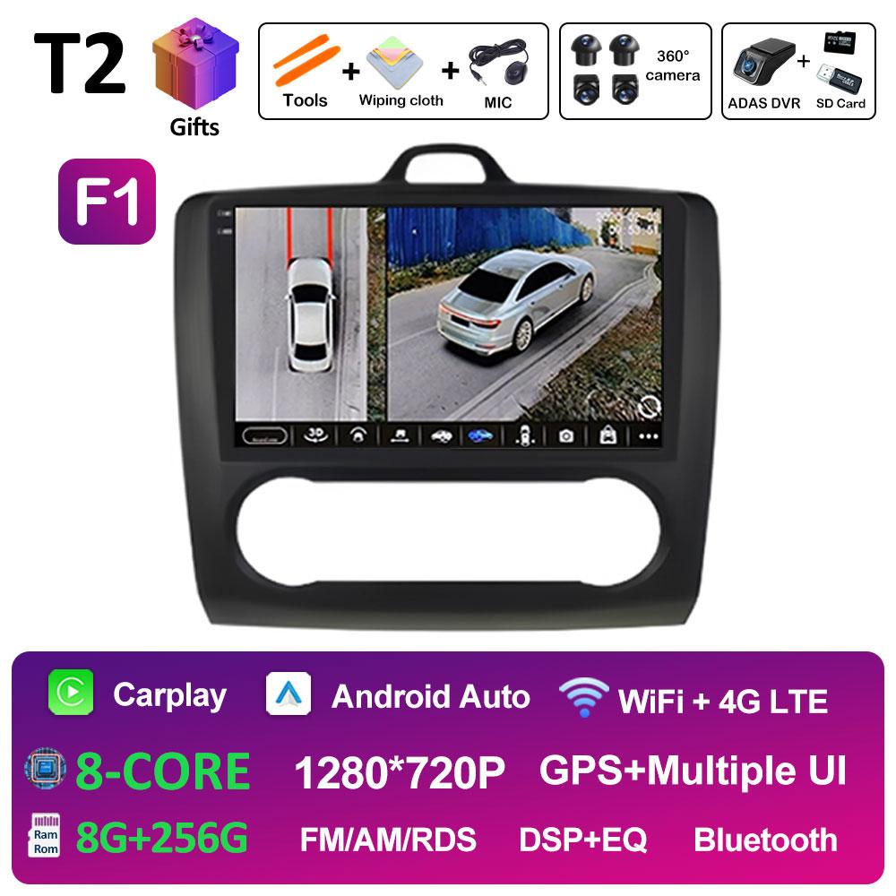 Беспроводной Android Auto Carplay для Ford Focus 2 3 Mk2 Mk3 2004 2005 2006 2007 2008 - 2011 Автомобильный видеоплеер 2.5D сенсорный экран WIFI