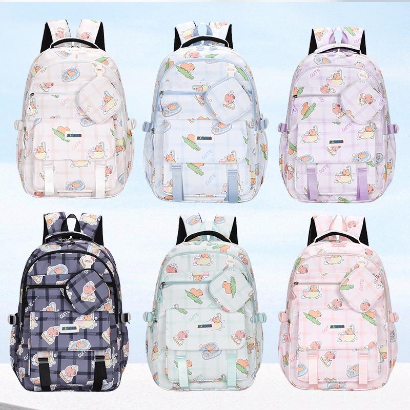 Student Printed Schoolbag Women's Multi-Pocket Backpack