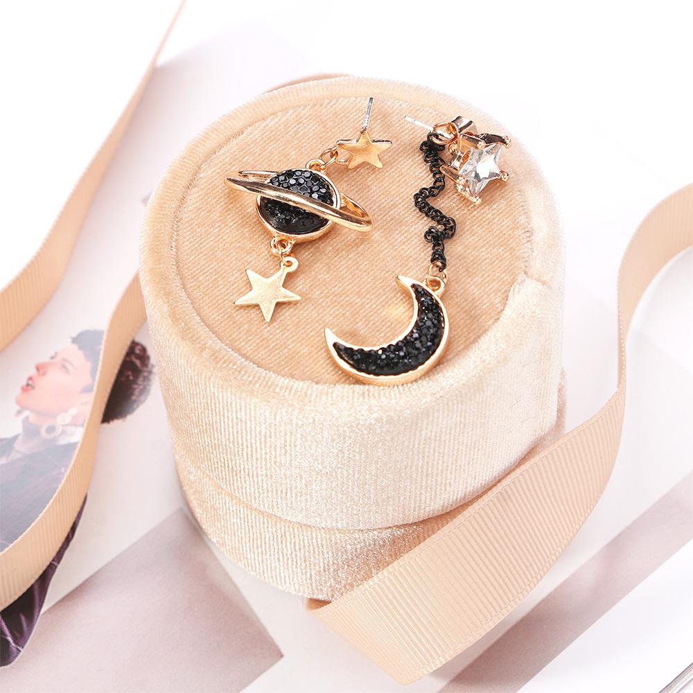 Personality Brincos Planet Black Star And Moon Drop Earrings Jewelry Dangle  Earrings Stud Earrings