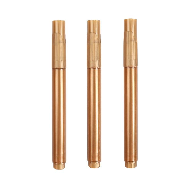 3 Colors Metallic Paint Markers | Permanent Waterproof Art Pens For Diy Crafts & Rock Painting