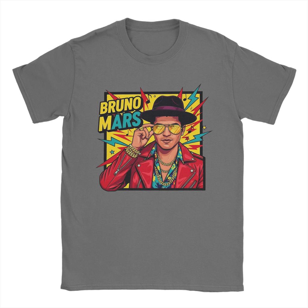 Rapper Bruno Mars T Shirt Unisex Pure Cotton Funny TShirts Crew Neck Tee Shirt Short Sleeve Clothing Plus Size