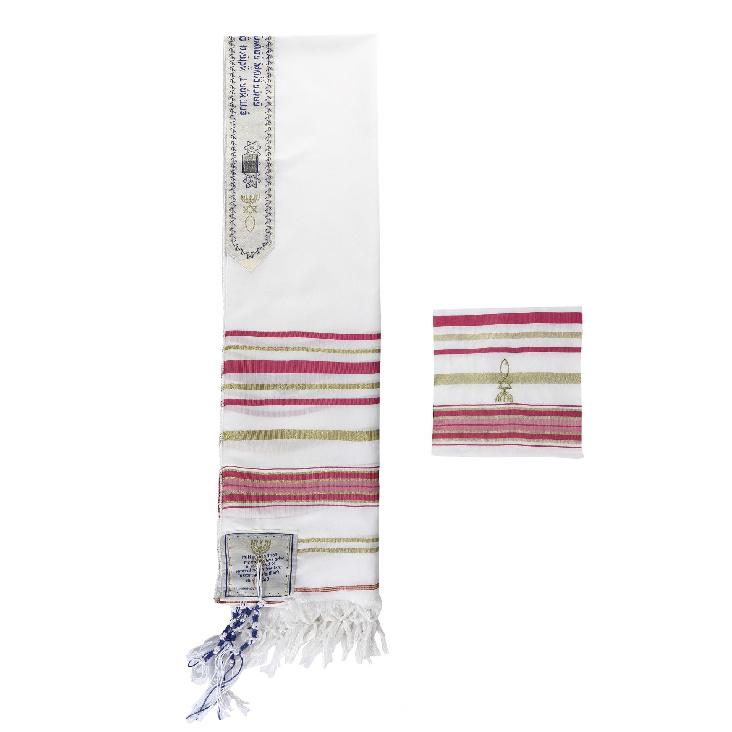 Israeli Jewish Tallit Prayer Shawl – Striped Polyester Poncho for Men & Women, 180cm, 8 Colors