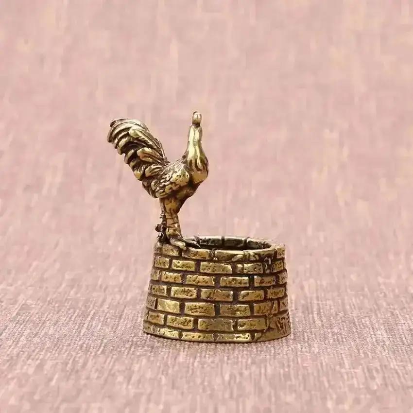 Bronze Rooster Statue Water Well Architecture Modern Art Sculpture Metal Crafts Home Decoration Garden Decoration Figurines