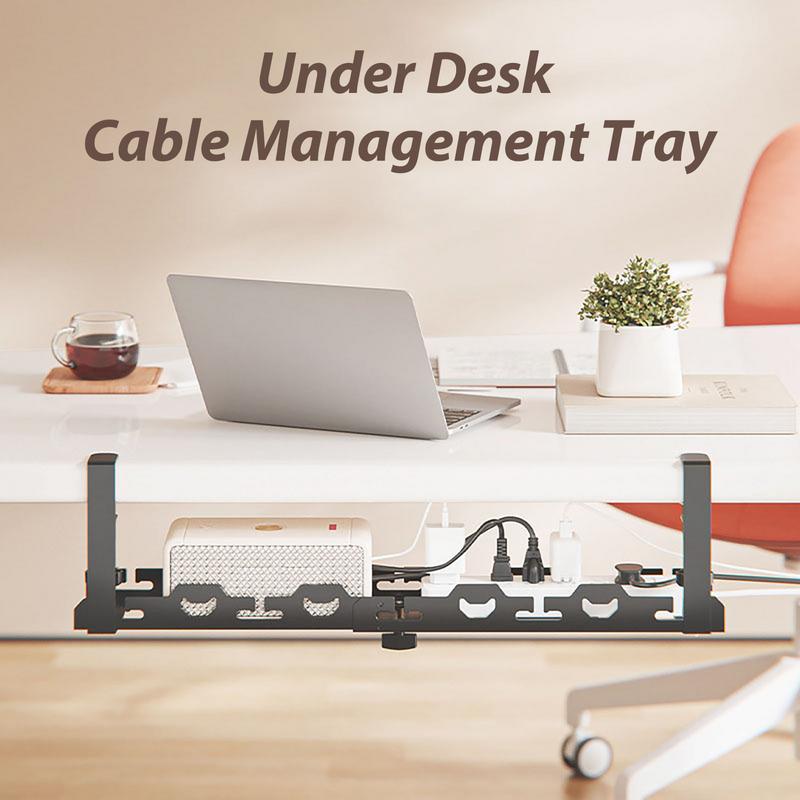 Cable Management Under Desk Cable Tray Under Desk No Drill Space Saving Under Desk Wire Management Tray For Table And Home