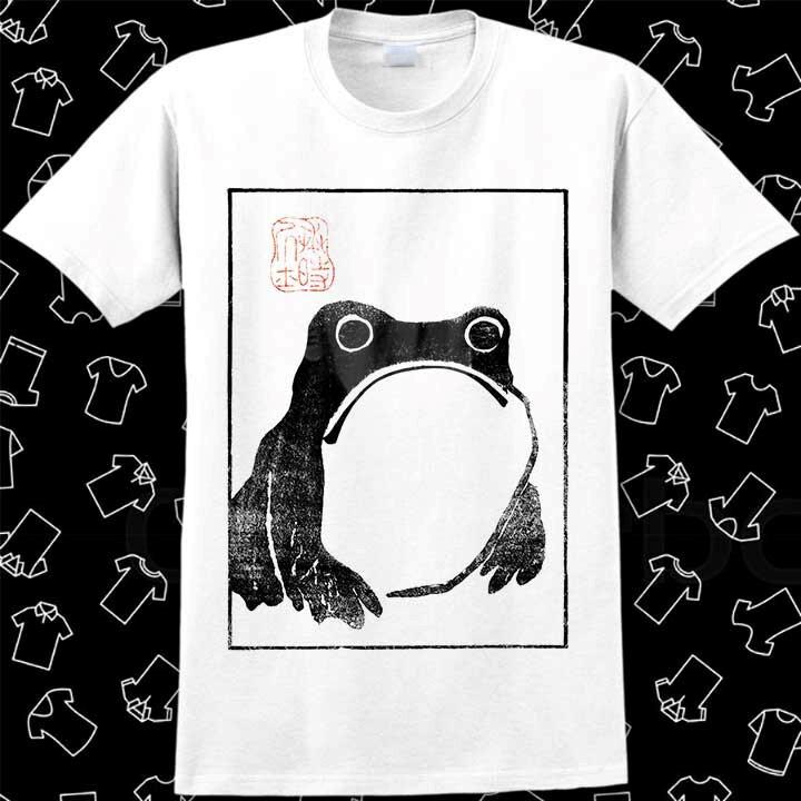 Unimpressed Frog Japanese Art T Shirt Star Demons Meme Gift Shirt Funny Tee 525
