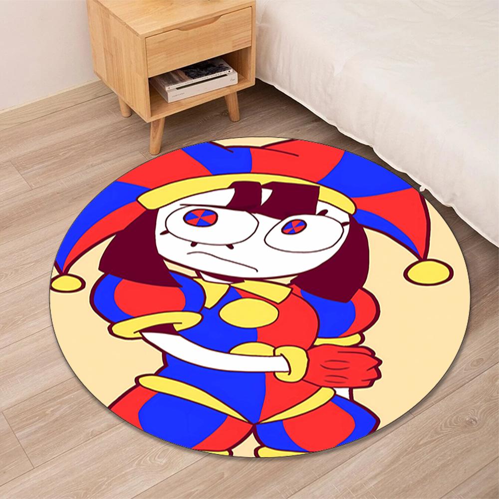 The Amazing Digital Circus Printed Round Rug Carpet Chair Rug Area Rug Entryway Doormats,for Office Chair Living Room Bedroom Kitchen Room.